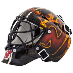 Franklin Sports New Jersey Devils NHL Team Logo Mini Hockey Goalie Mask with Case - Collectible Goalie Mask with Official NHL Logos and Colors Black