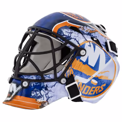Franklin Sports New York Islanders NHL Team Logo Mini Hockey Goalie Mask with Case - Collectible Goalie Mask with Official NH ...
