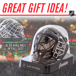 Franklin Sports NHL Los Angeles Kings Mini Hockey Goalie Mask with Case - Collectible Goalie Mask with Official NHL Logos and Colors white