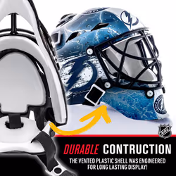 Franklin Sports Tampa Bay NHL Team Logo Mini Hockey Goalie Mask with Case - Collectible Goalie Mask with Official NHL Logos and Colors
