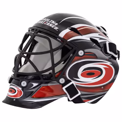 NHL Carolina Hurricanes Team Logo Mini Hockey Goalie Mask with Case - Collectible Goalie Mask with Official NHL Logos and Col ...
