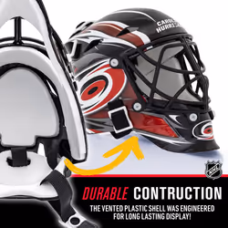 NHL Carolina Hurricanes Team Logo Mini Hockey Goalie Mask with Case - Collectible Goalie Mask with Official NHL Logos and Colors