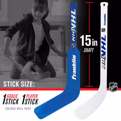 Franklin Sports Mini Hockey Goalie Stick, Player Stick & Ball Set (Colors may vary)