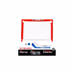 Franklin Sports NHL s Mini Hockey Set - Includes 1 Knee Hockey Goal - 2 Mini Hockey Sticks + 2 Foam Balls - Indoor Mini Hockey Goal + Sticks Set
