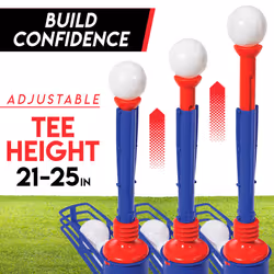 Franklin Sports Kids Teeball Tee - 2-in-1 Super Star Batter - Youth Baseball and Teeball Batting Tee + Pitching Machine - Perfect Kids + Toddlers Toy