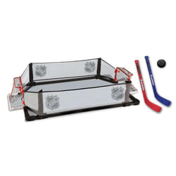 Franklin Sports Kids Knee Hockey Rink Game Set - Indoor Mini Hockey Goals + Kids Hockey Sticks Set for Floor + Rug - Toy Youth Knee Hockey Rink Game S