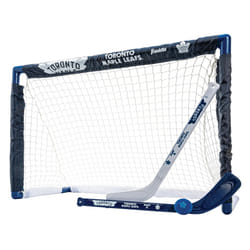 Franklin Sports NHL Toronto Maple Leafs Mini Hockey Set - Kids Indoor Knee Hockey Goal  Ball  + 2 Mini Hockey Stick Combo Set - Youth NHL Team Indoor