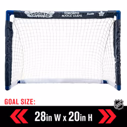 Franklin Sports NHL Toronto Maple Leafs Mini Hockey Set - Kids Indoor Knee Hockey Goal  Ball  + 2 Mini Hockey Stick Combo Set - Youth NHL Team Indoor