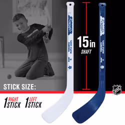 Franklin Sports NHL Toronto Maple Leafs Mini Hockey Set - Kids Indoor Knee Hockey Goal  Ball  + 2 Mini Hockey Stick Combo Set - Youth NHL Team Indoor