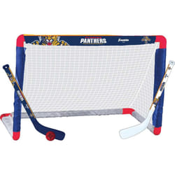 Franklin Sports NHL Florida Panthers Mini Hockey Set - Kids Indoor Knee Hockey Goal  Ball  + 2 Mini Hockey Stick Combo Set - Youth NHL Team Indoor Toy