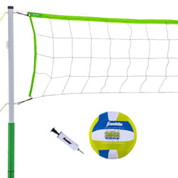 Franklin Sports Volleyball Set - Beach and Backyard Volleyball Net Set - Portable Volleyball Net and Ball Set with Poles and Ground Stakes - Intermedi
