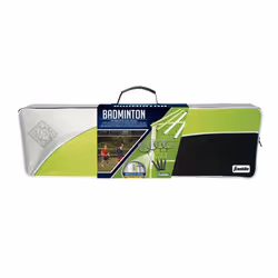 Franklin Sports Badminton Set - Portable Backyard + Beach Badminton Set - Adult + Kids 4 Player Badminton Net Set - (4) Rackets + (2) Birdies Included