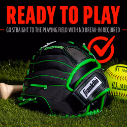 Franklin Sports Softball Glove - Windmill Fastpitch + Slowpitch Softball Glove - Green Softball Mitt - Right Hand Throw Adult + Youth - 12""
