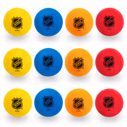 Franklin Sports Knee Hockey Balls - Indoor Mini Foam Hockey Balls for Kids - 12 Soft Foam Hockey Balls - Assorted Colors - Dr ...