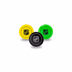 Franklin Sports Mini Foam Hockey Pucks - Indoor Knee Hockey Pucks for Kids - 3 Soft Foam Hockey Pucks - Assorted Colors