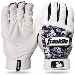 Franklin Sports MLB Digitek Baseball Batting Gloves - Gray/White/Black Digi - Youth Medium