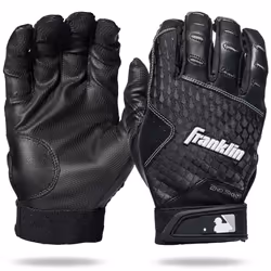 Franklin Sports MLB Batting Gloves - 2nd Skinz Youth Batting Gloves - Youth Baseball Batting Gloves - Youth L Black Batting G ...
