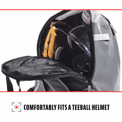 Franklin Sports Kids Baseball Bag - Youth Tball + Baseball Backpack - Boys + Girls Bat Pack for Teeball + Baseball - Youth Baseball Bat + Equipment Ba