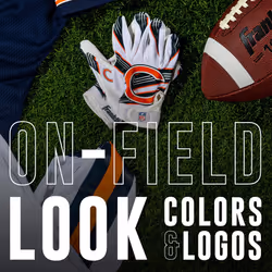 Franklin Sports Chicago Bears Youth NFL Football Receiver Gloves - Receiver Gloves For Kids - NFL Team Logos and Silicone Palm - Youth M/L Pair