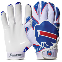 Franklin Sports Buffalo Bills Youth NFL Football Receiver Gloves - Receiver Gloves For Kids - NFL Team Logos and Silicone Palm - Youth M/L Pair Team S