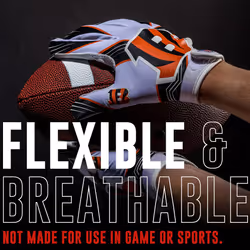 Franklin Sports Cincinnati Bengals Youth NFL Football Receiver Gloves - Receiver Gloves For Kids - NFL Team Logos and Silicone Palm - Youth M/L Pair