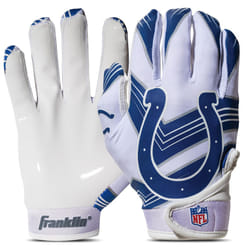 Franklin Sports Indianapolis Colts Youth NFL Football Receiver Gloves - Receiver Gloves For Kids - NFL Team Logos and Silicone Palm - Youth M/L Pair