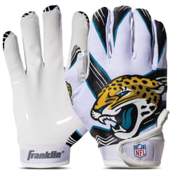 Franklin Sports Jacksonville Jaguars Youth NFL Football Receiver Gloves - Receiver Gloves For Kids - NFL Team Logos and Silicone Palm - Youth M/L Pair