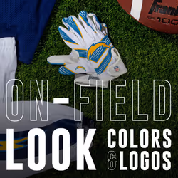 Franklin Sports Los Angeles Chargers Youth NFL Football Receiver Gloves - Receiver Gloves For Kids - NFL Team Logos and Silicone Palm - Youth M/L Pair
