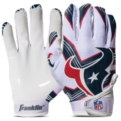 Franklin Sports Houston Texans Youth NFL Football Receiver Gloves - Receiver Gloves for Kids - NFL Team Logos and Silicone Palm - Youth S/XS Pair