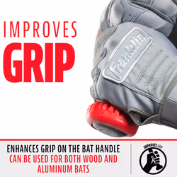 Franklin Sports Baseball Bat Grip Knob - Gator Grip Bat Nub - Baseball and Softball Bat Grip Knob - Improved Grip and Sting Reducer - Red