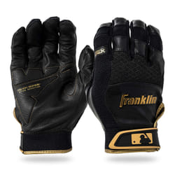 Franklin Sports Adult MLB Shok-Sorb X Batting Gloves  Adult Medium  Pair  Black/Gold