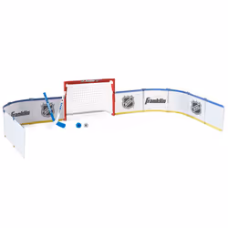 Franklin Sports Mini Hockey Rink Set - Half Rink Knee Hockey Goal Mini Sticks and Ball Set - Indoor Mini Hockey Rink - Offi ...