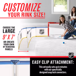 Franklin Sports Mini Hockey Rink Set - Half Rink Knee Hockey Goal  Mini Sticks  and Ball Set - Indoor Mini Hockey Rink - Official NHL Licensed White