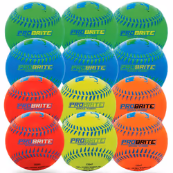 Franklin Sports - Pro Brite - Neon Rubber Teeball - MLB - Youth Tball - Baseball Softball - Indoor Outdoor Use