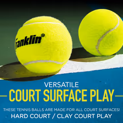 Franklin Sports Practice Tennis Balls - Official Size Low Pressure Tennis Balls - Great for Training + Practice - 3 Count (Pack of 1)  Can of Low Boun
