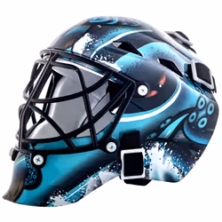 Franklin Sports Seattle Kraken NHL Team Logo Mini Hockey Goalie Mask with Case - Collectible Goalie Mask with Official NHL Lo ...