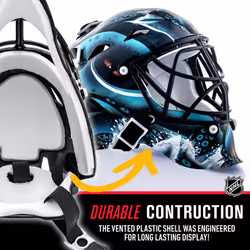 Franklin Sports Seattle Kraken NHL Team Logo Mini Hockey Goalie Mask with Case - Collectible Goalie Mask with Official NHL Logos and Colors