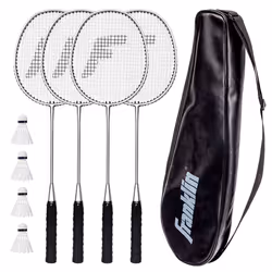 Franklin Sports Badminton Racket and Shuttlecock Set - Includes (4) Ra