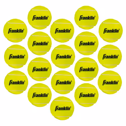 Franklin Sports Practice Tennis Balls - Pressureless Low Bounce Tennis Balls for Training - 18 Ball Bulk Pack with Carry Bag