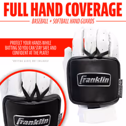 Franklin Sports Baseball Hand Guard - Adult Protective Hand Shield for Hitting - Lefty + Righty Hitters - Baseball + Softball Batting Hand Protector f