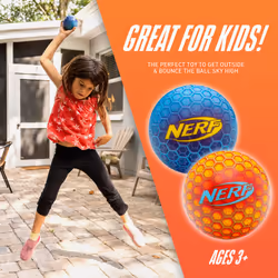 NERF Super High Bounce Ball - 2 Balls Included - Durable and Lightweight for Indoor and Outdoor Fun