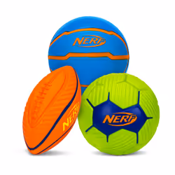 Nerf Kids Mini Foam Sports Ball Set-Soft Foam Football Soccer Ball+Basketball Set for Kids-All Sport Mini Ball Set-Indoor+Out ...