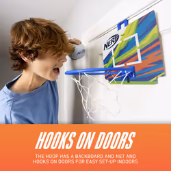 NERF Mini Over the Door Basketball Hoop - Nerfoop Indoor Basketball Ho