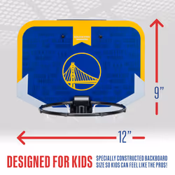 Franklin Sports NBA Golden State Warriors Mini Over the Door Basketball Hoop - Kids Indoor Mini Basketball Hoop + Basketball - NBA Fan Shop Mini Hoop