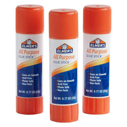 Elmer's All Purpose Glue Sticks  Washable  22 Grams  3 Count