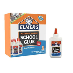 Elmer's Liquid School Glue  White  Washable  4 Ounces - Great for Making Slime ( 5-Count )