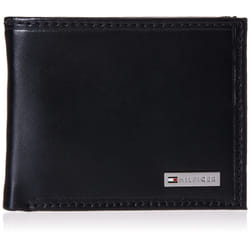 Tommy Hilfiger Men's Passcase Wallet with Multiple Card Slots  Black  One Size