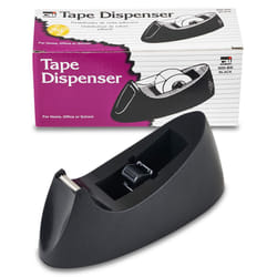 Charles Leonard Desktop Tape Dispenser  Weighted Base and Non-Slip Base  Black  C-15 Style (900-BK)