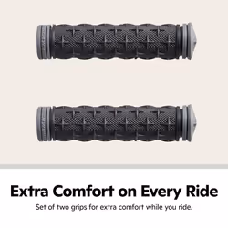 Schwinn Ergonomic Comfort Bicycle Grip  Stylish Black Body with Gray Accents  Fits Most Standard Bike and Scooter Handlebars  Grey/Black