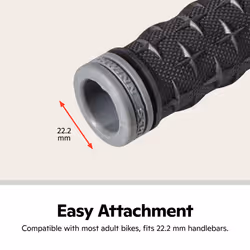 Schwinn Ergonomic Comfort Bicycle Grip  Stylish Black Body with Gray Accents  Fits Most Standard Bike and Scooter Handlebars  Grey/Black